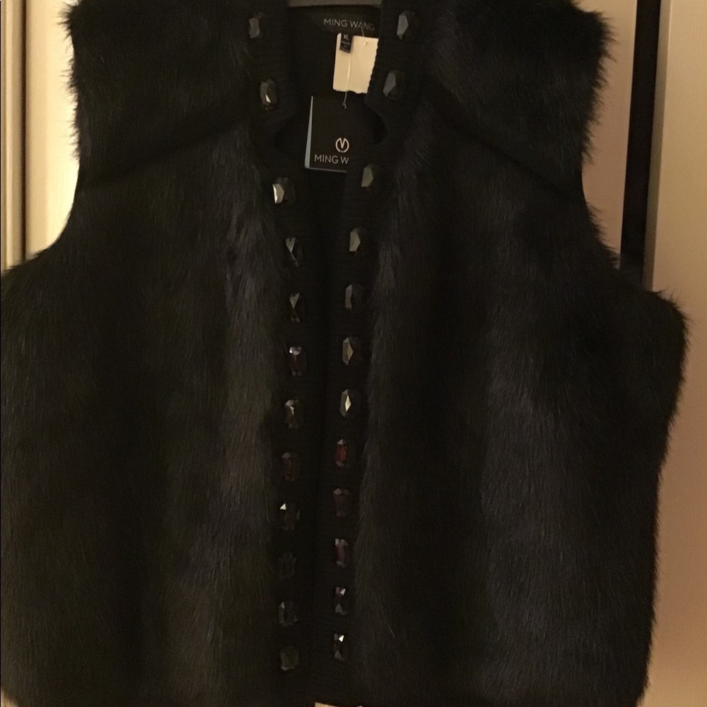 Ming Wang Faux Fur Vest